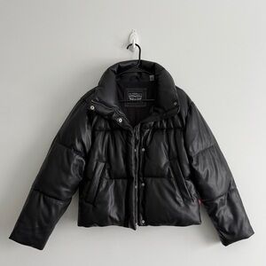 Levi's Women’s Black Puffer Faux Leather Jacket